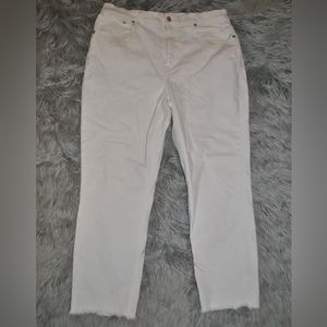 MADEWELL The High Rise Slim Cropped BoyJean White Jean size 31